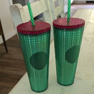 Starbucks Emerald and Ruby Tumbler Duo